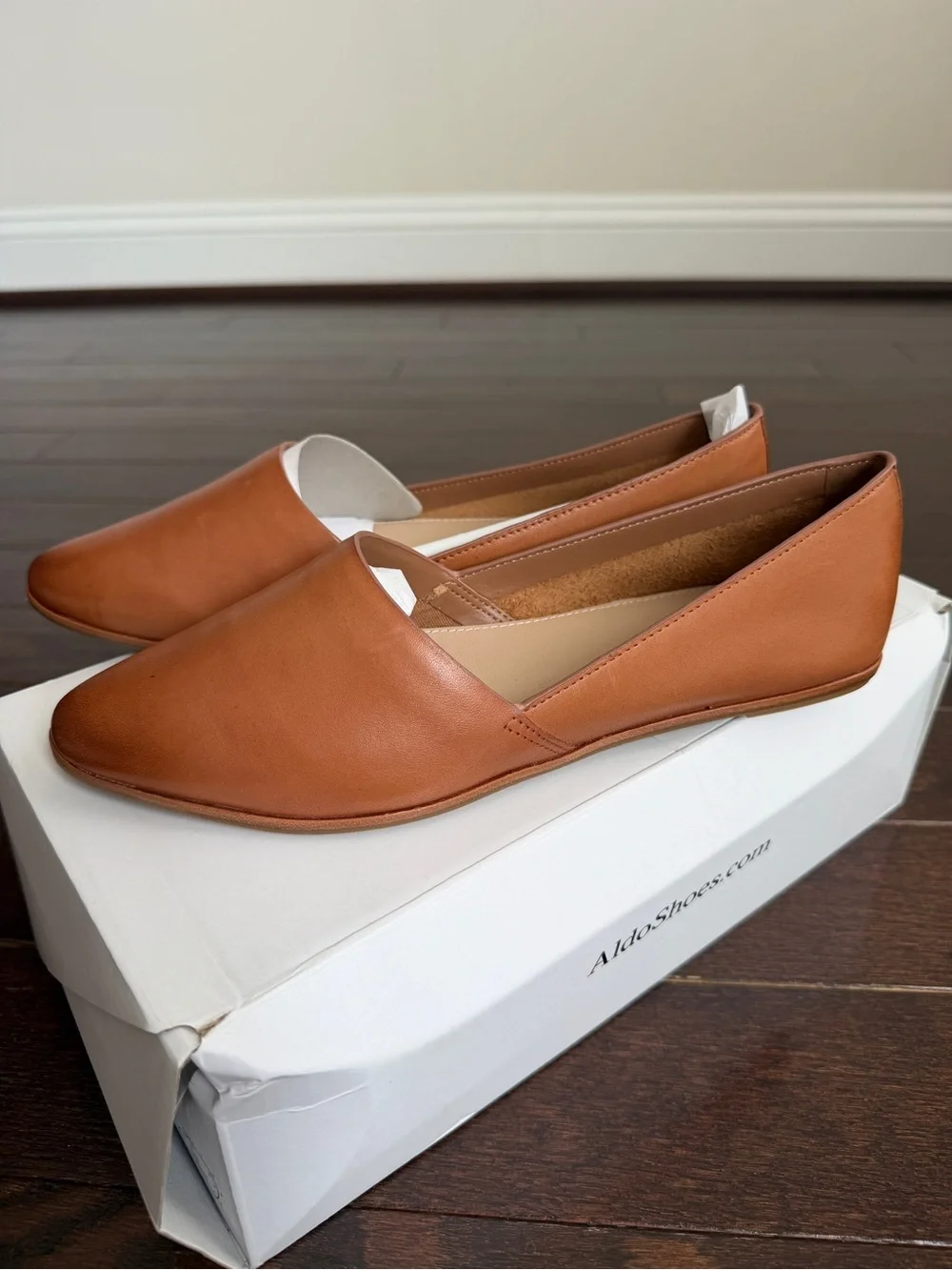 ALDO Blanchette Cognac Pointed Slip-On Flats size 7.5